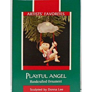Hallmark Playful Angel Christmas Ornament 1989 Angel Swinging Cloud